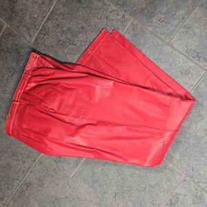 Women's Red Leather Pants
